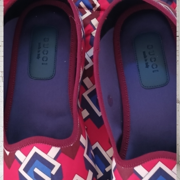 Gucci Satin Voyage Eco GG Loafers Flats Size 12 - Picture 3 of 8